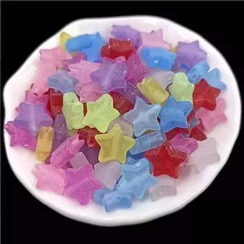 50 шт. матовые акриловые бусины в форме сердца и звезды, кулон «сделай сам» для изготовления ожерелья, браслета, ювелирных изделий 8.5*9mm Heart оранжевый