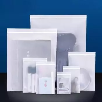 50 шт., матовый самозапечатывающийся мешок CPE, полупрозрачный утепленный упаковочный пакет на молнии для одежды, пылезащитный пластиковый уплотнитель для хранения, хрящевой мешок 7x10cm