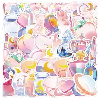 50 шт. мечтательные прозрачные текстурные наклейки с граффити, рюкзаки, держатели для ручек, наклейки для украшения компьютера, водонепроницаемые креативные канцелярские наклейки