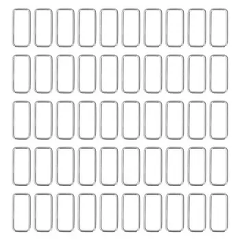 50 шт. Металлические кольца, прочные железные прямоугольные пряжки, кольца для самостоятельной сборки, пряжки для сумочки, фурнитуры для одежды