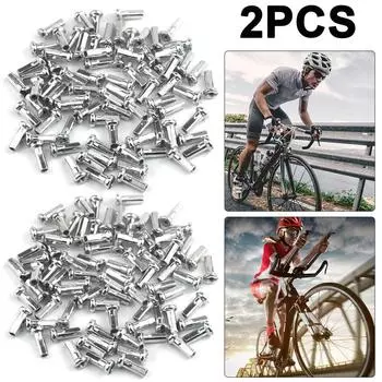 50 шт. металлические ниппели для спиц 14 г, 2 мм, детали для горного велосипеда (Серебряный)