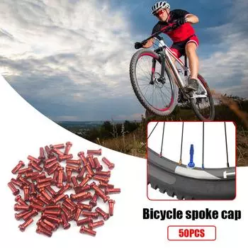 50 шт. металлические ниппели для спиц 14 г, 2 мм, детали для горного велосипеда (красный)