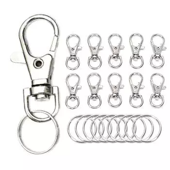 50 шт., металлические прядильные крючки с пряжкой-лобстером и кольцом для ключей, ювелирное изделие своими руками