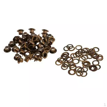 50 шт. Металлические пряжки с люверсами для аксессуаров из кожи 11mm бронзовый