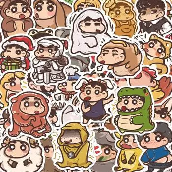 50 шт. милые мультяшные наклейки для справочника Shin-Chan с мелками канцелярские принадлежности багажные заметки водонепроницаемые наклейки