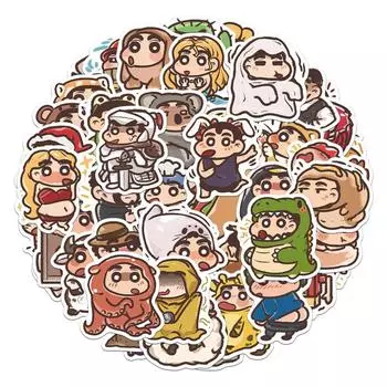 50 шт. милые мультяшные наклейки для справочника Shin-Chan с мелками канцелярские принадлежности багажные заметки водонепроницаемые наклейки 5*5cm
