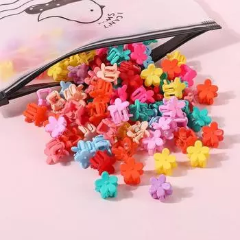 50 шт. Милые мультяшные заколки для волос для девочек, маленькие зажимы-крабики, цветок, звезда, маленькие крабики для волос, детская сладкая заколка, модные аксессуары для волос