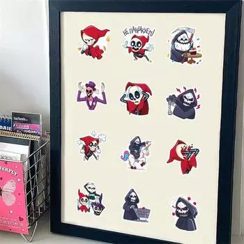 50 шт. милые наклейки на Хэллоуин с изображением черепа и граффити ужасов для телефона, стакана для воды, водонепроницаемые наклейки для украшения на Хэллоуин, игрушки
