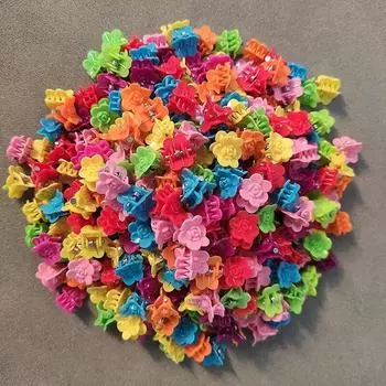 50 шт., милые разноцветные заколки для волос для девочек, маленькая звездочка с цветком, маленькая коготь для волос, детская милая заколка для волос, зажим разной формы, модные аксессуары для волос Plum blossom разноцветный