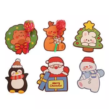 50 шт. милые рождественские леденцы бумажные открытки своими руками мультфильм Санта-Клаус снеговик пингвин лось конфеты подарки упаковочная бумага открытка декор для вечеринки
