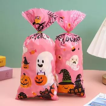 50 шт. милые тыквы-призраки, подарочные пакеты для конфет на Хэллоуин, сумки для угощений или сладостей, праздничные украшения, подарочная упаковка для подарков