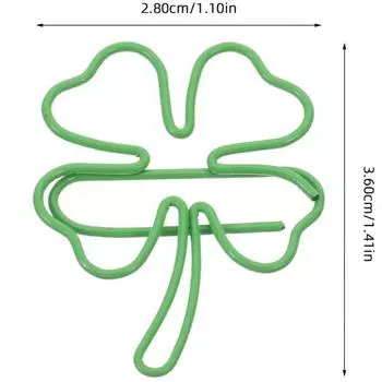 50 шт. Милые зеленые с четырехлистным клевером скрепки для бумаги в стиле INS, Прекрасные украшения для скрапбукинга для девочек, Зажимы для папок, Офисные принадлежности для скрепления документов и счетов