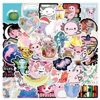 50 шт. милые животные аксолотль граффити наклейки мультяшные наклейки детские игрушки DIY дневник чемодан скрапбук телефон ноутбук наклейка на автомобиль 50pcs