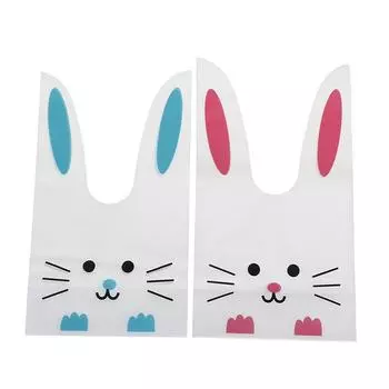 50 шт. милый длинный кроличий кроличий мешок подарочный пасхальный конфетный подарок пластиковые сувениры для вечеринки Blue