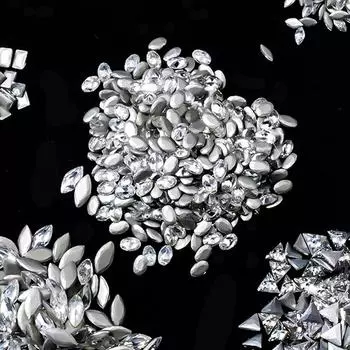 50 шт. мини-блестящие стразы с плоской задней поверхностью, различные формы бриллиантов для украшения ногтей, конские глаза, каплевидные подвески-дизайнеры GSCF 1.5 3mm