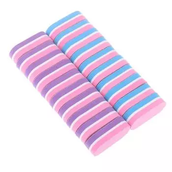 50 шт. Мини-губчатая пилочка для ногтей 100/180, цветной двухсторонний полировальный круг для ногтей, средство для удаления кутикулы, пилочки для педикюра и маникюра