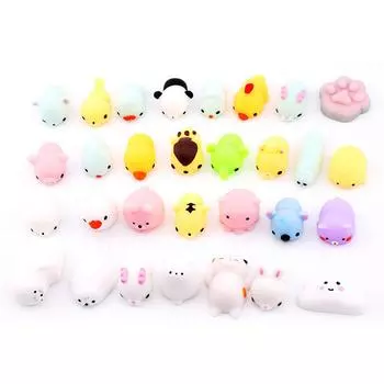 50 шт. Мини-игрушки для снятия стресса, цветные, высокопрочные, мягкие, сенсорные игрушки-животные