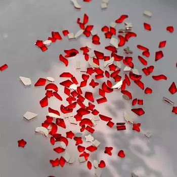 50 шт. Мини китайские большие красные плоские бриллианты звезда квадратные стеклянные стразы для дизайна ногтей украшения маникюрные блестящие украшения A6