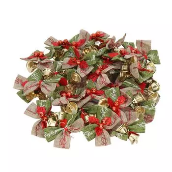 50 шт. Мини-колокольчики-банты, прочные металлические, счастливые вибрации, широко используемые рождественские банты с колокольчиками для дома