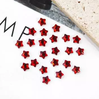 50 шт. Мини-красные украшения для ногтей с бриллиантами, плоский маникюр, специальная форма, маникюрные украшения, декоративные бриллианты K9 2*4mm красный