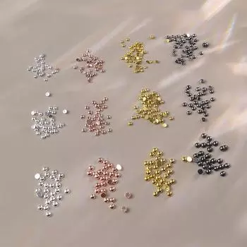 50 шт. мини-полукруглые бусины из нержавеющей стали в виде икры, украшения для ногтей, микрошарики, гель-лак, маникюрные принадлежности A9