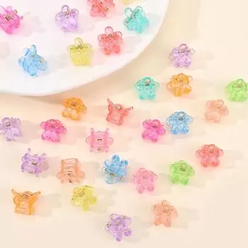 50 шт. Мини прозрачные разноцветные заколки-крабики в виде бабочек Мини-заколки для волос Заколки для волос Аксессуары для волос для девочек и женщин Головные уборы
