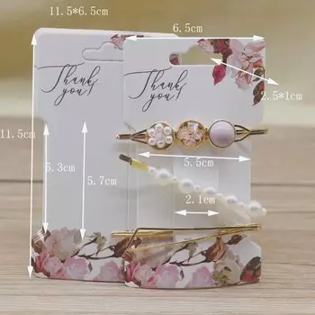 50 шт. многоцветных бумажных заколок для волос 11,5*6,5 см DIY THANK YOU украшения для волос в мраморном стиле заколка-коготь упаковка карт 50CARD