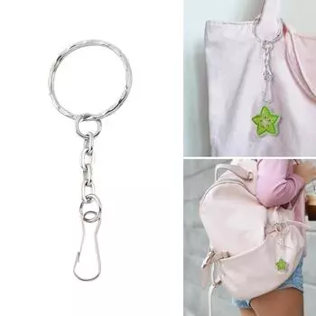 50 шт., многофункциональные аксессуары для брелков, звенья цепочки для ключей, брелок с застежкой, брелок для изготовления деталей для энтузиастов ручного изготовления серебряный