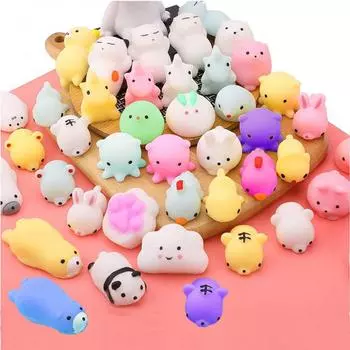 50 шт. Mochi Squishy Squeeze Toys Мини-животные антистрессовые игрушки Вечерние сувениры для снятия стресса Наборы игрушек 50PCS