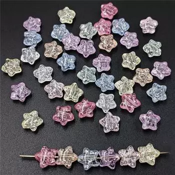 50 шт. модное имитация стекла с плоским дном, пятиконечная звезда, свободный браслет из бисера, ожерелье, аксессуары, материалы ручной работы «сделай сам» белый