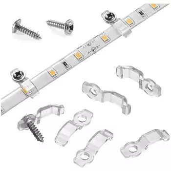 50 шт. монтажных кронштейнов, боковые крепежные зажимы с винтами 10 мм для водонепроницаемой светодиодной ленты SMD 5730/5050/2835/3014