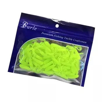 50 шт. мягкие рыболовные приманки Twister Tail Baits 4 см 3D Eyes Long Wavy Tail Swimbaits Bass Fish Lures Bags Sea Trouts жёлтый