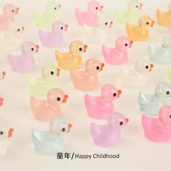 50 шт. мультяшная миниатюрная модель утки с функцией ночника для украшения салона автомобиля и игровых аксессуаров для украшения дома