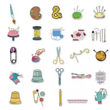 50 шт. мультяшная наклейка, водонепроницаемая наклейка для швейной машины, серия для DIY ноутбука, телефона, холодильника, гитары, декор бутылки с водой 1 Set