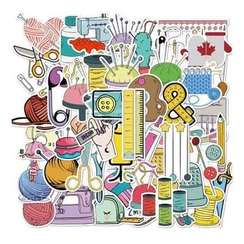 50 шт. мультяшная наклейка, водонепроницаемая наклейка для швейной машины, серия для DIY ноутбука, телефона, холодильника, гитары, декор бутылки с водой