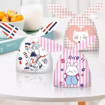 50 шт. мультяшные кроличьи уши пластиковый пакет для выпечки снежинка хрустящая нуга дети день рождения детский душ подарочные пакеты упаковка 13.8x22cm