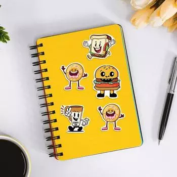 50 шт., мультяшные наклейки, Невыцветающие наклейки с фруктами и едой, водонепроницаемые многоразовые декоративные наклейки для ноутбуков, скрапбукинга 1 Set