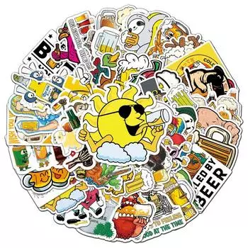 50 шт. мультяшные наклейки с пивом Октоберфест наклейки на багаж наклейки на кружки наклейки для украшения ноутбука
