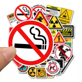 50 шт. мультяшные предупреждающие наклейки, запрещающие опасность, скейтборд, гитара, ноутбук, мотоцикл, автомобиль, классическая игрушка, крутые наклейки