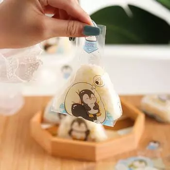 50 шт. мультяшный пингвин треугольный рисовый шарик упаковочный мешок водоросли суши форма мешок суши бенто аксессуары мешок для суши водоросли рисовый шарик