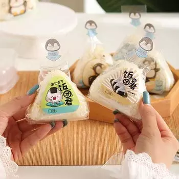 50 шт. мультяшный пингвин треугольный рисовый шарик упаковочный мешок водоросли суши форма мешок суши бенто аксессуары мешок для суши водоросли рисовый шарик one size