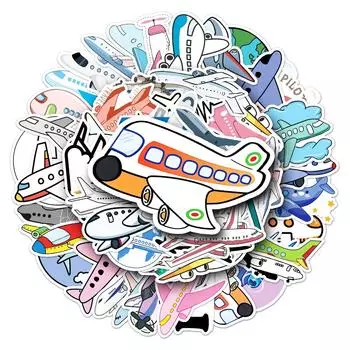 50 шт. мультяшный самолет тема наклейка блокнот скрапбук журнал путевой планировщик DIY наклейка багаж телефон чехол водонепроницаемый украшение