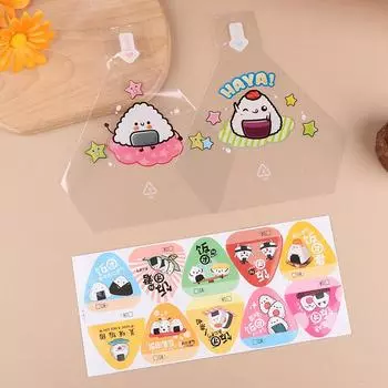 50 шт. мультяшный треугольный рисовый шарик упаковочный пакет наклейки подарочный пакет с водорослями суши сумка японская кухня приготовление бэнто аксессуары B