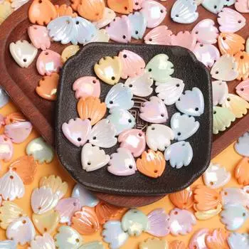 50 шт./набор 15,2*15,7 мм акриловые однотонные лепестковые бусины DIY материалы ручной работы для сережек ожерелий ювелирных изделий маркировка разноцветный