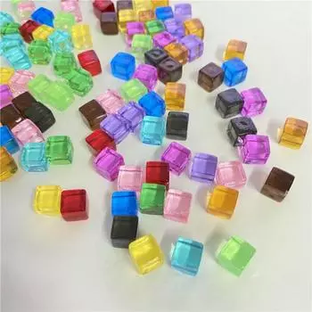 50 шт./набор 8 мм прозрачный куб красочные квадратные уголки прозрачные шахматные кости