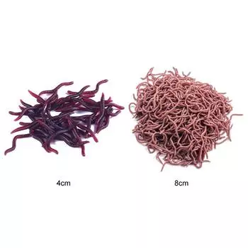 50 шт./набор красных червей, мягкая приманка, дождевой червь, искусственные резиновые приманки, креветки, окунь, карп, снасти