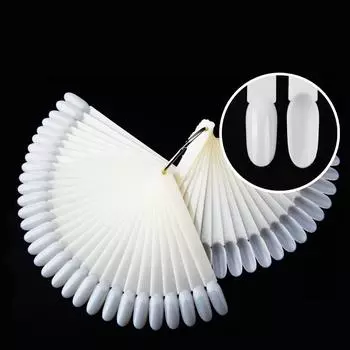 50 шт., накладные ногти, веерообразная палитра, дисплей, акриловая тренировочная таблица цветов для лака для ногтей с прозрачным кольцом