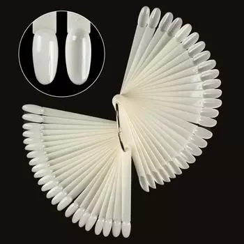 50 шт., накладные ногти, веерообразная палитра, дисплей, акриловая тренировочная таблица цветов для лака для ногтей с прозрачным кольцом