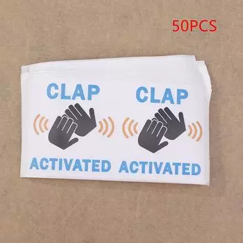 50 шт. наклеек для розыгрышей: Забавные наклейки для веселых розыгрышей, поддельные голоса, движения и активируемые хлопком таблички A3