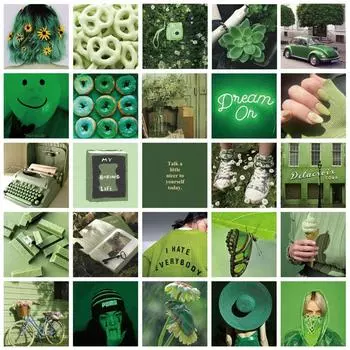 50 шт. наклеек с зеленым пейзажем, милые наклейки, наклейки для багажа Vtuber, наклейки для кружек, наклейки для украшения ноутбука